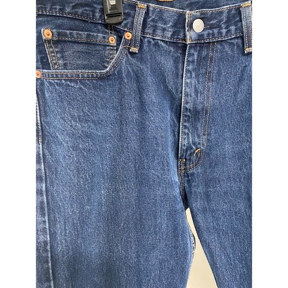 Levi's 505 Regular Fit Jeans Mens W38 L32 Medium Wash Blue Denim‎ Pants - Picture 2 of 9